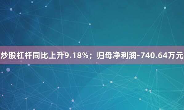 炒股杠杆同比上升9.18%；归母净利润-740.64万元