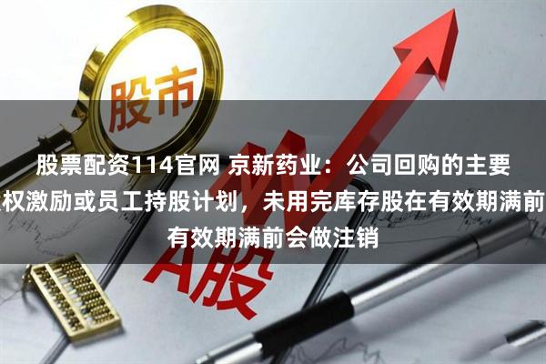 股票配资114官网 京新药业：公司回购的主要目的是股权激励或员工持股计划，未用完库存股在有效期满前会做注销